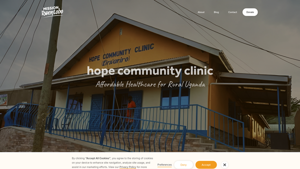 Screenshot of the Mission Rwentobo website