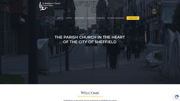 Screenshot of the The Parochial Church Council Of The Ecclesiastical Parish Of Sheffield St Matthew website