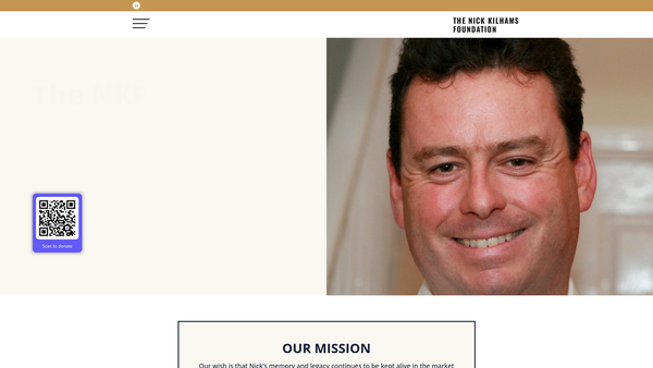 Screenshot of the The Nick Kilhams Foundation website