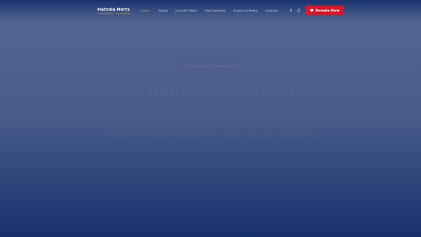 Screenshot of the Hatzola Herts website