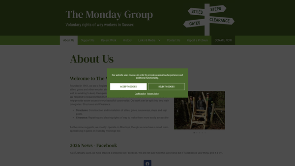 Screenshot of the The Monday Group website