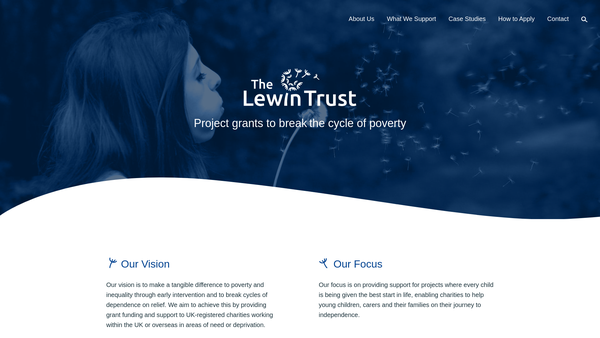 Screenshot of the The Lewin Trust website