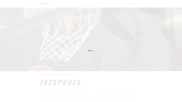 Screenshot of the In2sports Charitable Trust website