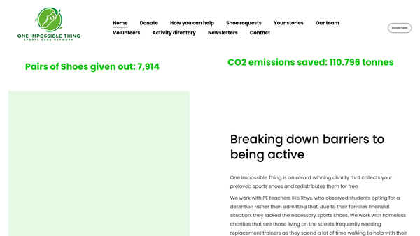 Screenshot of the One Impossible Thing website