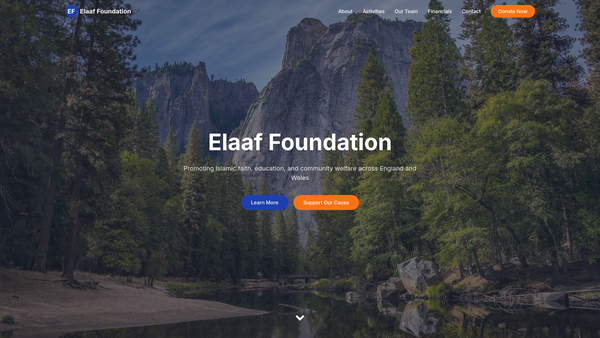 Screenshot of the Elaaf Foundation website