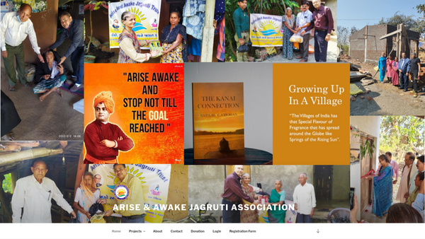 Screenshot of the Arise And Awake Jagruti Association website