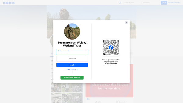 Screenshot of the Wolvey Wetland Trust website