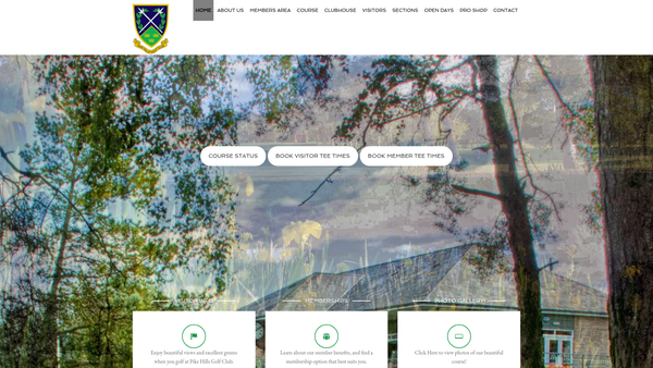 Screenshot of the Pike Hills Golf Club website