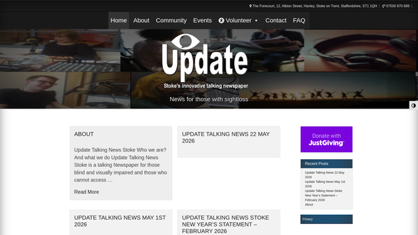 Screenshot of the Update Stoke-On-Trent website