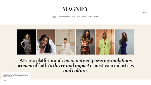 Screenshot of the Magnify Collective website