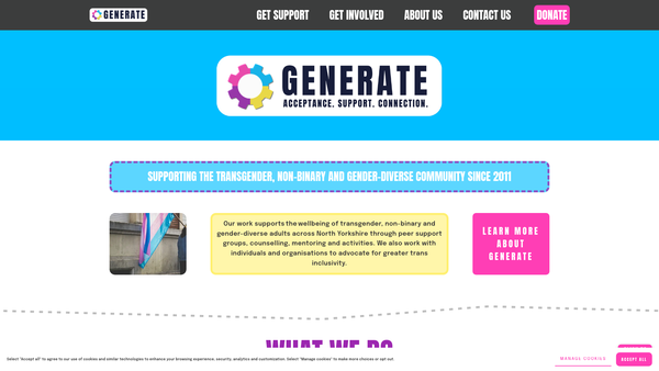 Screenshot of the Generate website