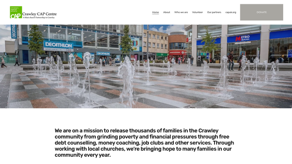 Screenshot of the Crawley Cap Centre website