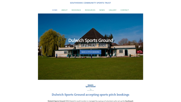 Screenshot of the Southwark Community Sports Trust website