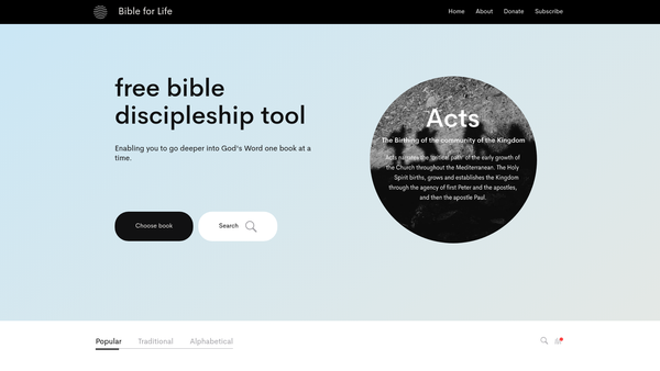 Screenshot of the The Bible For Life Discipleship Trust website
