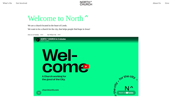 Screenshot of the North Church UK website