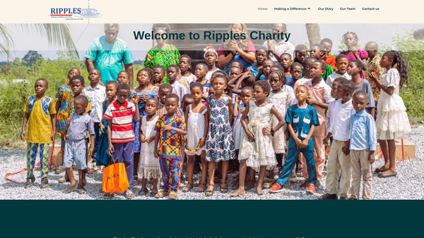 Screenshot of the Ripples Charity website