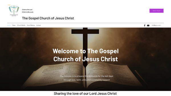 Screenshot of the The Gospel Church Of Jesus Christ website