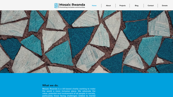 Screenshot of the Mosaic Rwanda website