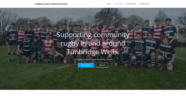 Screenshot of the Anthony Clarke Memorial Charity website