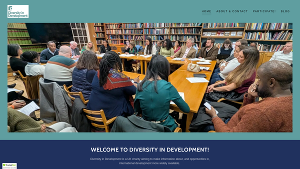 Screenshot of the Diversity In Development website