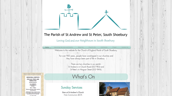 Screenshot of the The Parochial Church Council Of The Ecclesiastical Parish Of St Andrew's And St Peter's, South Shoebury website