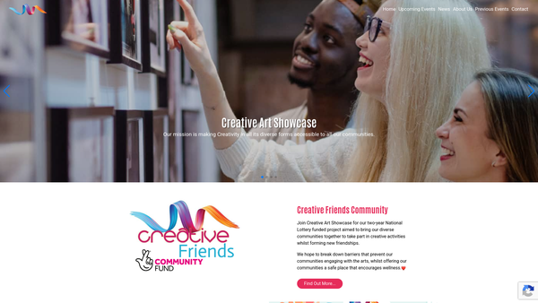 Screenshot of the Creative Art Showcase website