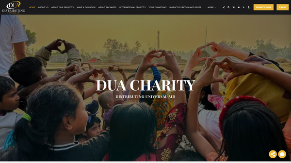 Screenshot of the Distributing Universal Aid website