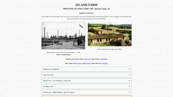 Screenshot of the Hut 9 Preservation Group website