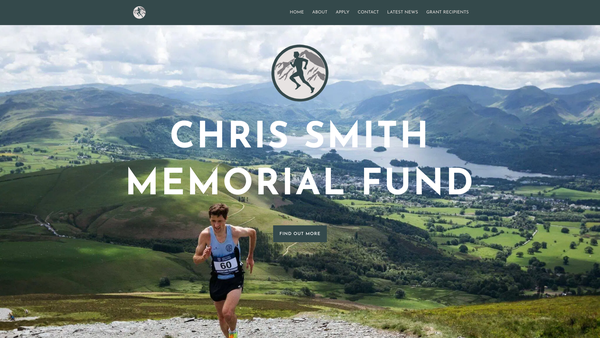 Screenshot of the The Chris Smith Memorial Fund website