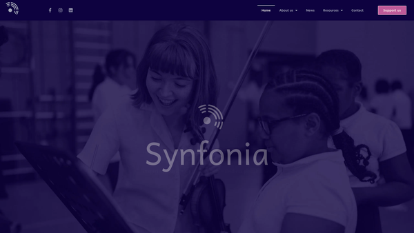 Screenshot of the Synfonia website