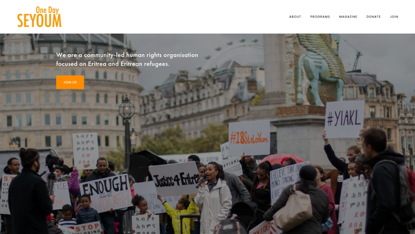 Screenshot of the One Day Seyoum website