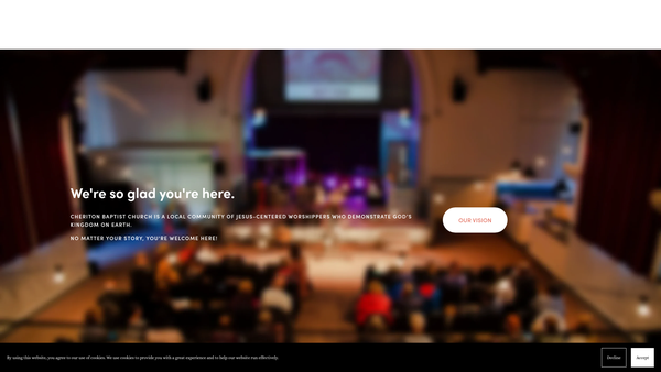 Screenshot of the Cheriton Baptist Church website