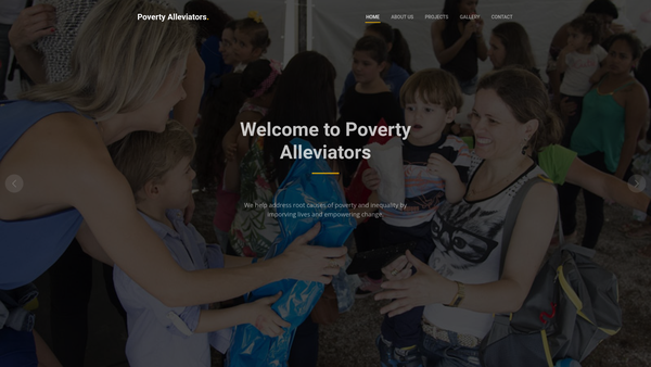 Screenshot of the Poverty Alleviators website