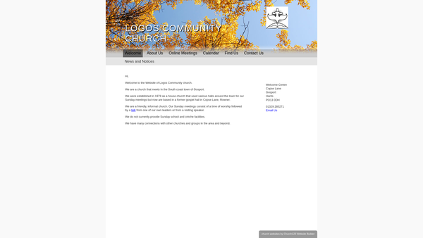 Screenshot of the Logos Community Church CIO website