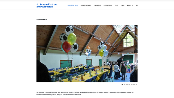 Screenshot of the St Edmund's Guide And Scout Headquarters Management Association website