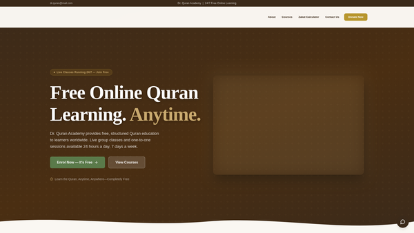 Screenshot of the Dr. Quran website