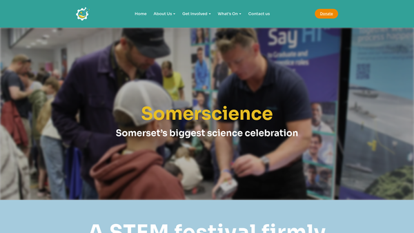 Screenshot of the The Somerscience Trust website