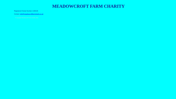 Screenshot of the Meadowcroft Farm Charity website