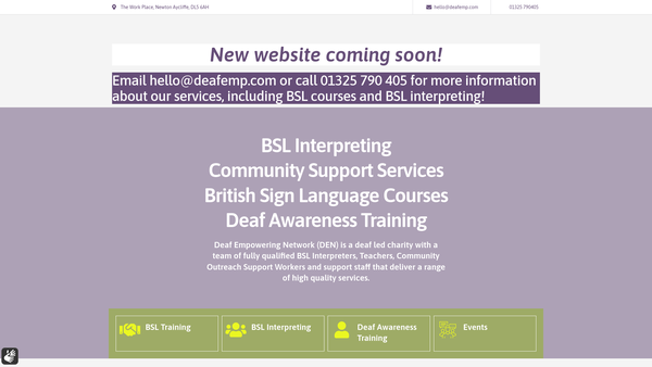 Screenshot of the Deaf Empowering Network website