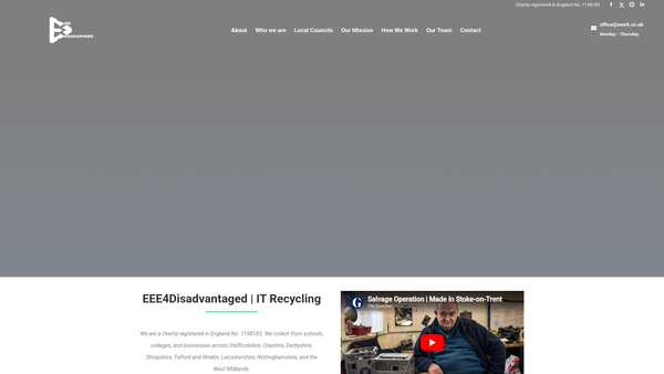 Screenshot of the Eee4disadvantaged CIO website