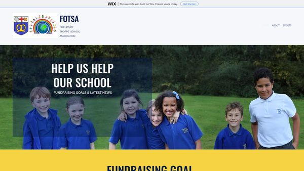 Screenshot of the Friends Of Thorpe School Association website