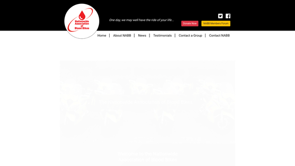 Screenshot of the Nationwide Association Of Blood Bikes website