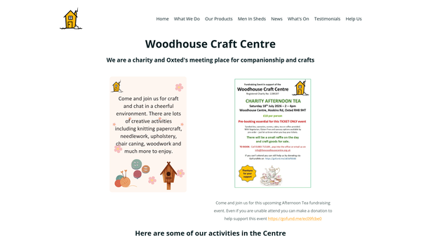 Screenshot of the The Woodhouse Centre website