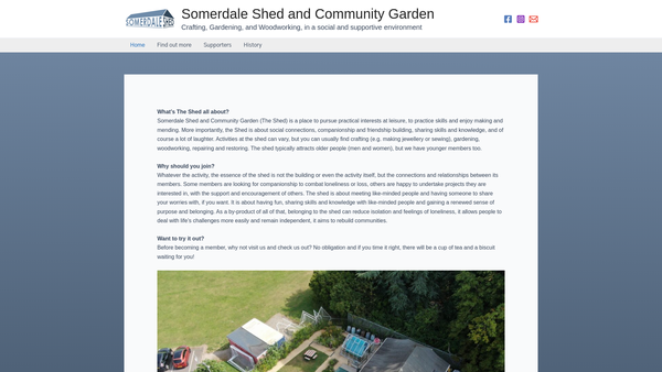 Screenshot of the Somerdale Shed And Community Garden website