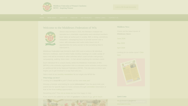 Screenshot of the West Drayton Women's Institute website