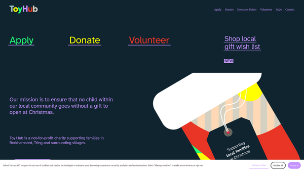 Screenshot of the Toy Hub website