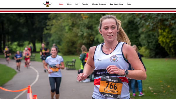Screenshot of the Dronfield Running Club website