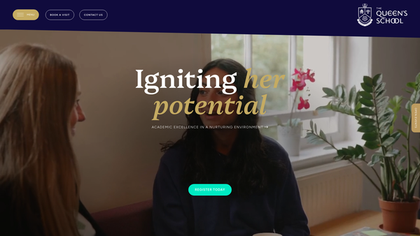 Screenshot of the The Queen's School Chester website