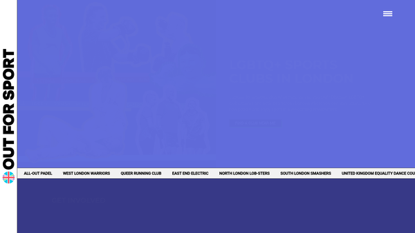 Screenshot of the Out For Sport website