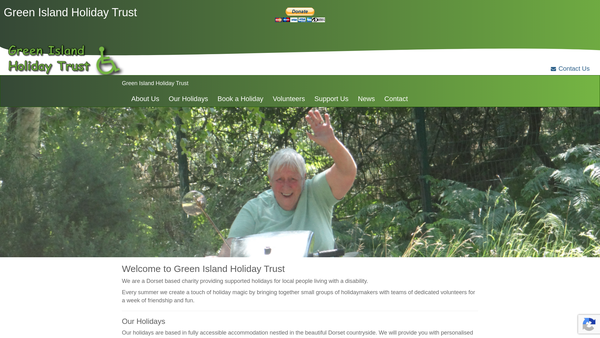 Screenshot of the Green Island Holiday Trust website
